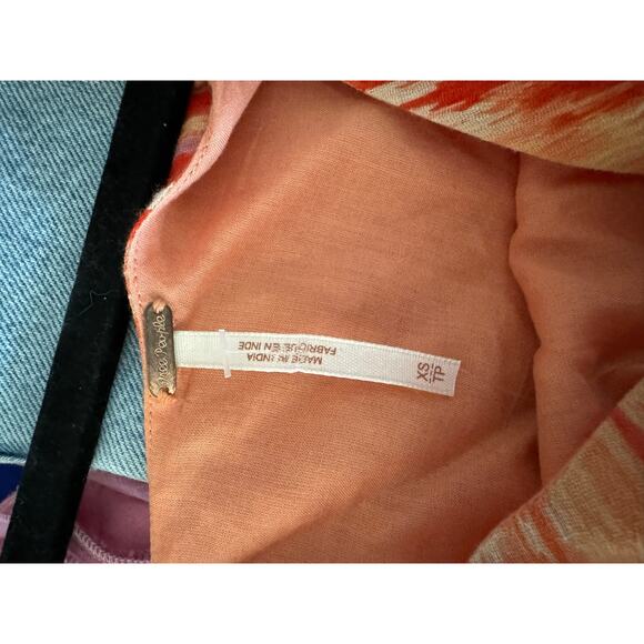 Women Free People Bohemian Heart Shaped Asymmetrical Belted Cotton Mini Dress XS - Picture 3 of 5